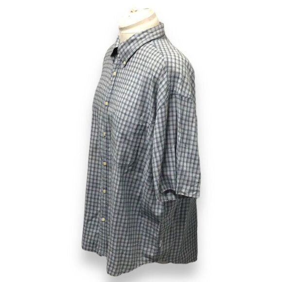 J.Crew Mens XL Plaid Button-Down Shirt Blue/Gray Checked Pattern 100% Cotton - Picture 2 of 6